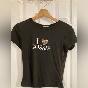 Black 'I Love Gossip' T-Shirt
